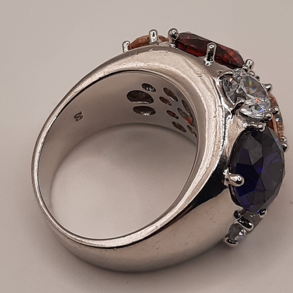 NVC Cluster Ring Mutli Colored CZ Stones Size 8 - Picture 5 of 10